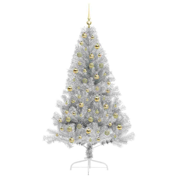 Albero di Natale artificiale con luci integrate Argento 180 cm 3397210