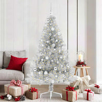 Albero di Natale artificiale con luci integrate Argento 180 cm 3397211