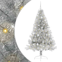 Albero di Natale artificiale con luci integrate Argento 180 cm 3397211