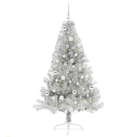 Albero di Natale artificiale con luci integrate Argento 180 cm 3397211