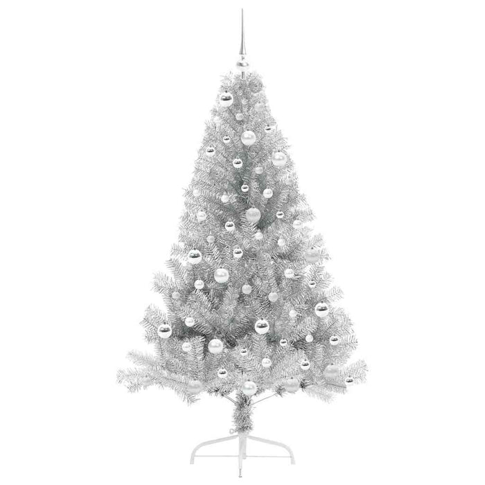 Albero di Natale artificiale con luci integrate Argento 180 cm 3397211