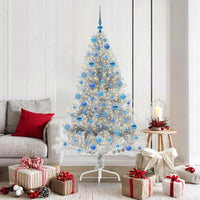 Albero di Natale artificiale con luci integrate Argento 180 cm 3397213