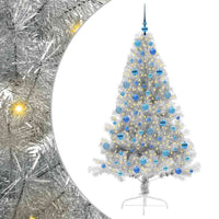 Albero di Natale artificiale con luci integrate Argento 180 cm 3397213