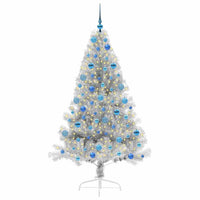 Albero di Natale artificiale con luci integrate Argento 180 cm 3397213