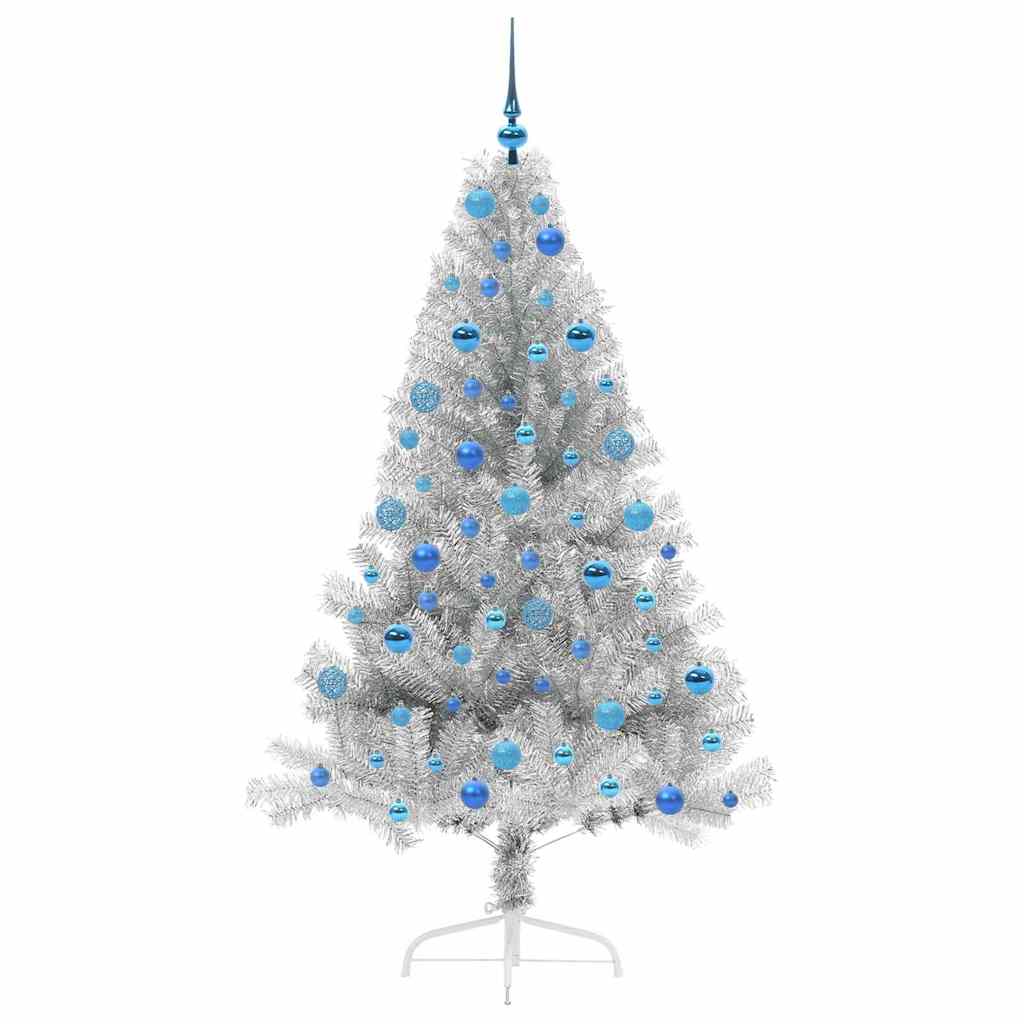 Albero di Natale artificiale con luci integrate Argento 180 cm 3397213