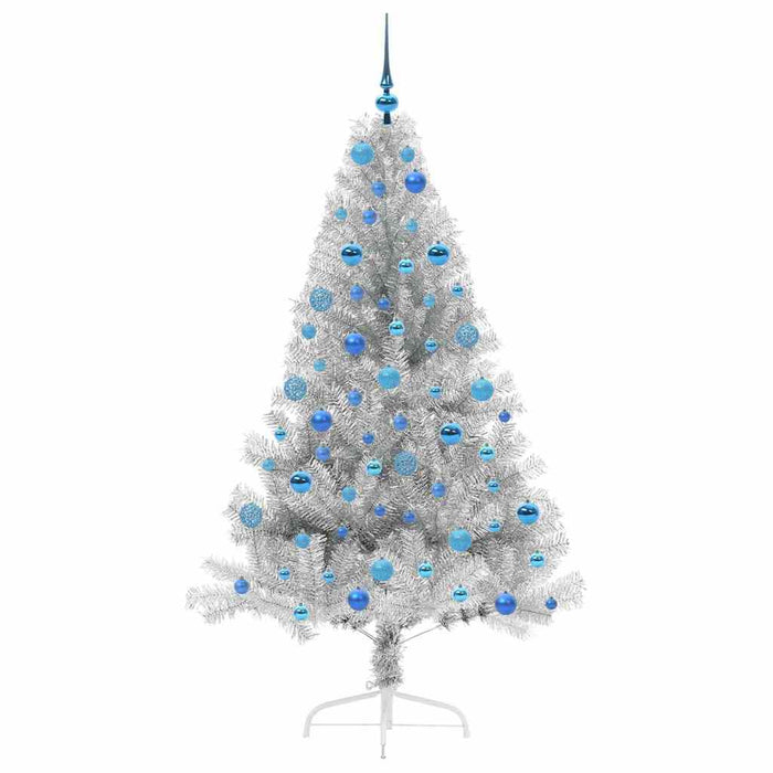 Albero di Natale artificiale con luci integrate Argento 180 cm 3397213