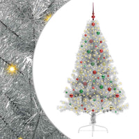 Albero di Natale artificiale con luci integrate Argento 180 cm 3397214