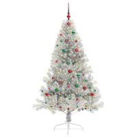 Albero di Natale artificiale con luci integrate Argento 180 cm 3397214