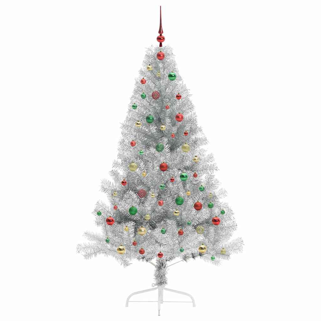 Albero di Natale artificiale con luci integrate Argento 180 cm 3397214