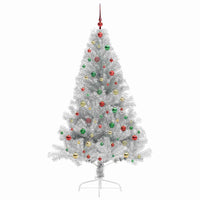 Albero di Natale artificiale con luci integrate Argento 180 cm 3397214