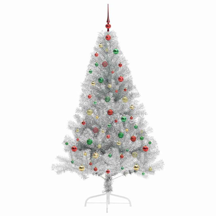 Albero di Natale artificiale con luci integrate Argento 180 cm 3397214