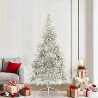 Albero di Natale artificiale con luci integrate Argento 210 cm 3397215
