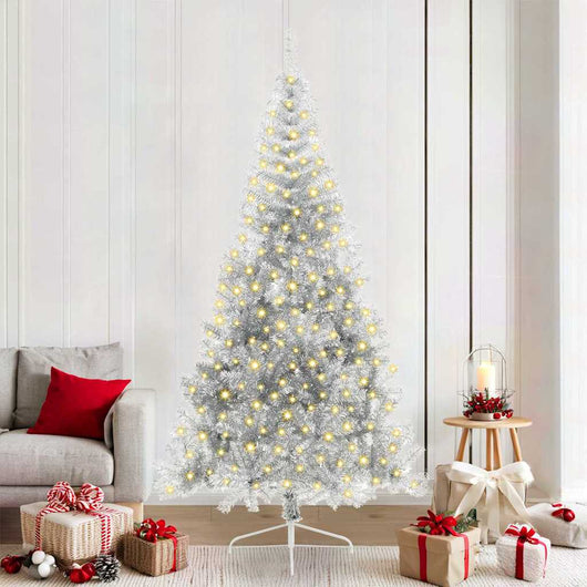 Albero di Natale artificiale con luci integrate Argento 210 cm 3397215