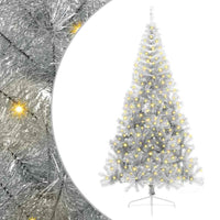 Albero di Natale artificiale con luci integrate Argento 210 cm 3397215