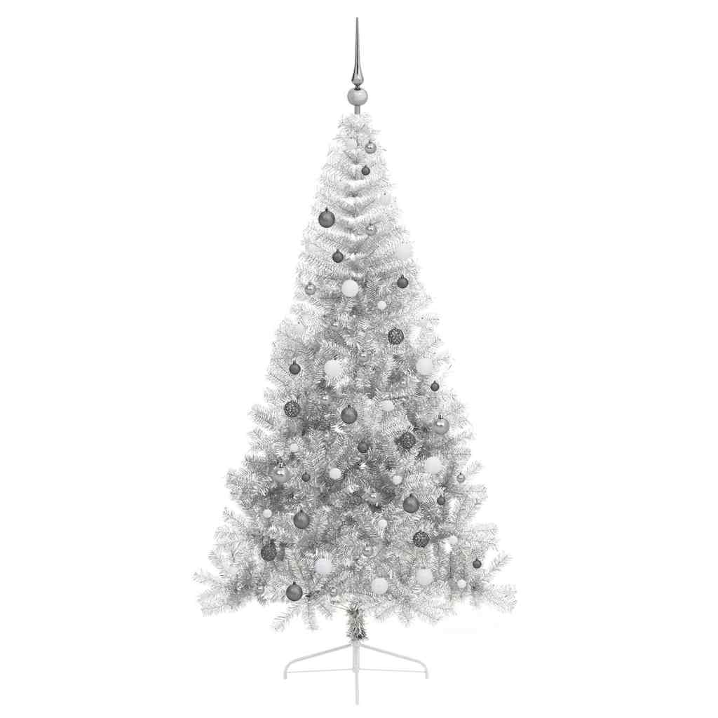 Albero di Natale con luci a corde decorative Argento 210 cm PET 3397218