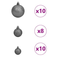 Albero di Natale con luci a corde decorative Argento 210 cm PET 3397218