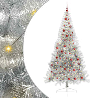 Albero di Natale artificiale con luci integrate Argento 210 cm 3397219
