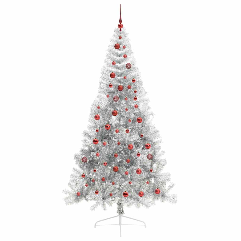 Albero di Natale artificiale con luci integrate Argento 210 cm 3397219