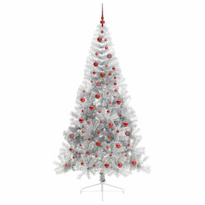 Albero di Natale artificiale con luci integrate Argento 210 cm 3397219