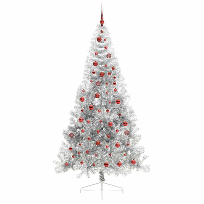Albero di Natale artificiale con luci integrate Argento 210 cm 3397219