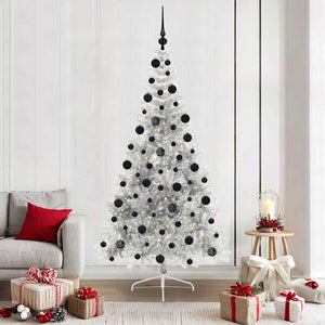 Albero di Natale artificiale con luci integrate Argento 210 cm 3397220