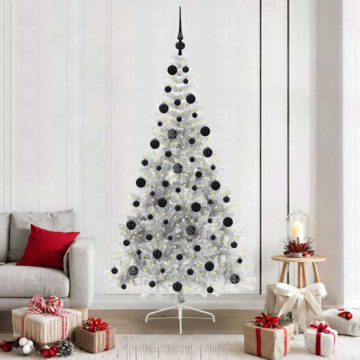 Albero di Natale artificiale con luci integrate Argento 210 cm 3397220