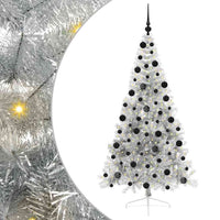 Albero di Natale artificiale con luci integrate Argento 210 cm 3397220