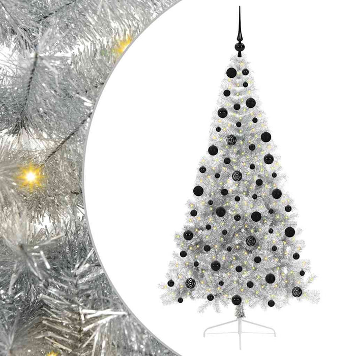 Albero di Natale artificiale con luci integrate Argento 210 cm 3397220