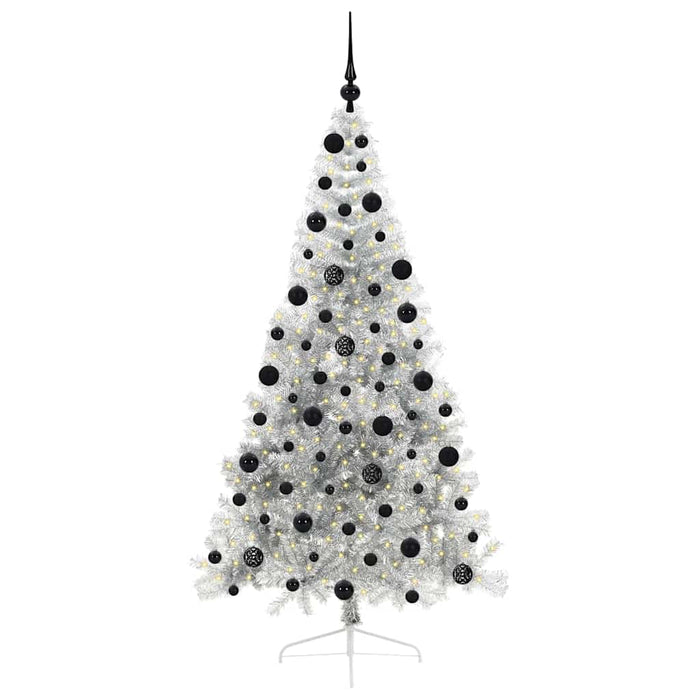 Albero di Natale artificiale con luci integrate Argento 210 cm 3397220