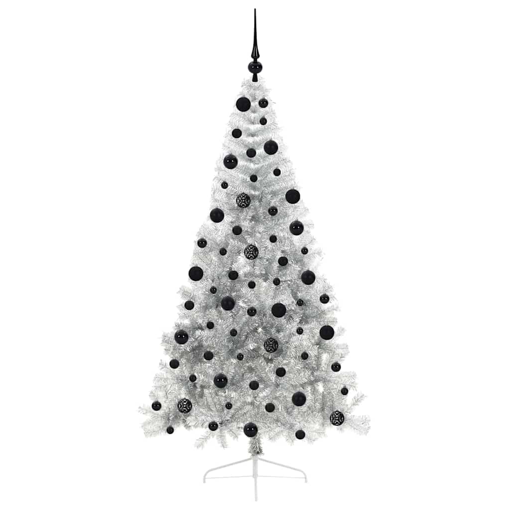 Albero di Natale artificiale con luci integrate Argento 210 cm 3397220