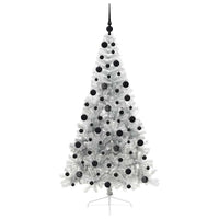 Albero di Natale artificiale con luci integrate Argento 210 cm 3397220