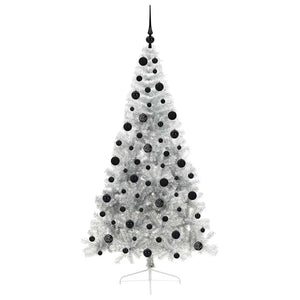 Albero di Natale artificiale con luci integrate Argento 210 cm 3397220