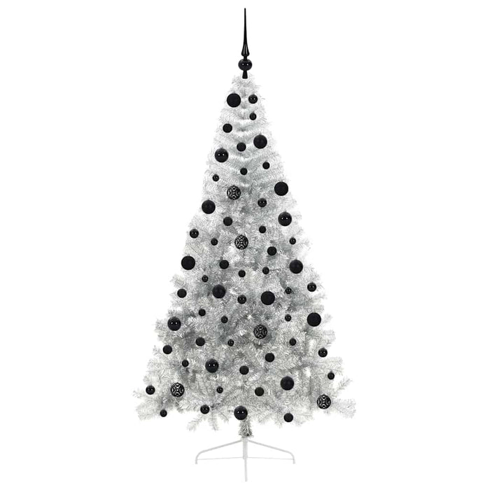 Albero di Natale artificiale con luci integrate Argento 210 cm 3397220