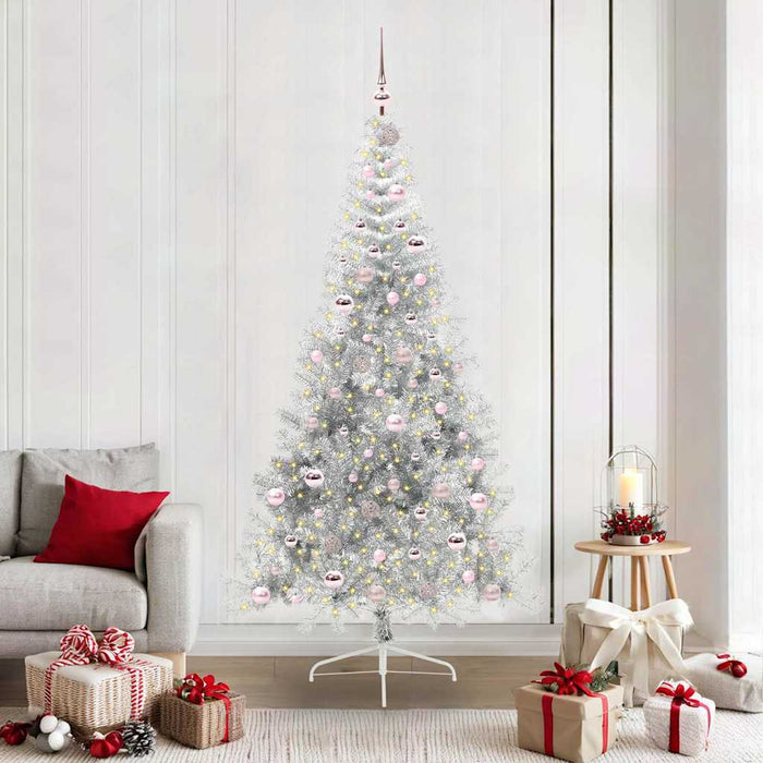 Albero di Natale artificiale con luci integrate Argento 210 cm 3397221