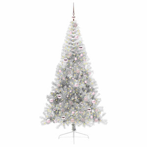 Albero di Natale artificiale con luci integrate Argento 210 cm 3397221