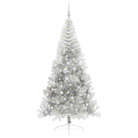 Albero di Natale artificiale con luci integrate Argento 210 cm 3397222
