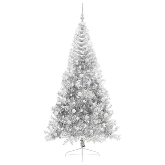 Albero di Natale artificiale con luci integrate Argento 210 cm 3397222
