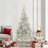 Albero di Natale artificiale con luci integrate Argento 210 cm 3397223