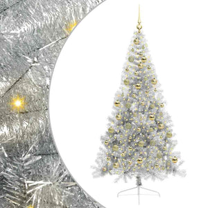 Albero di Natale artificiale con luci integrate Argento 210 cm 3397223