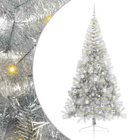 Albero di Natale artificiale con luci integrate Argento 210 cm 3397224