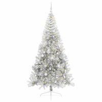Albero di Natale artificiale con luci integrate Argento 210 cm 3397224