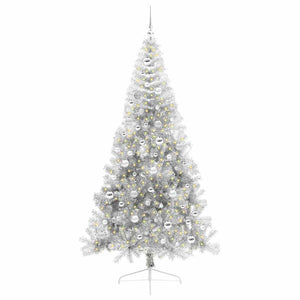 Albero di Natale artificiale con luci integrate Argento 210 cm 3397224