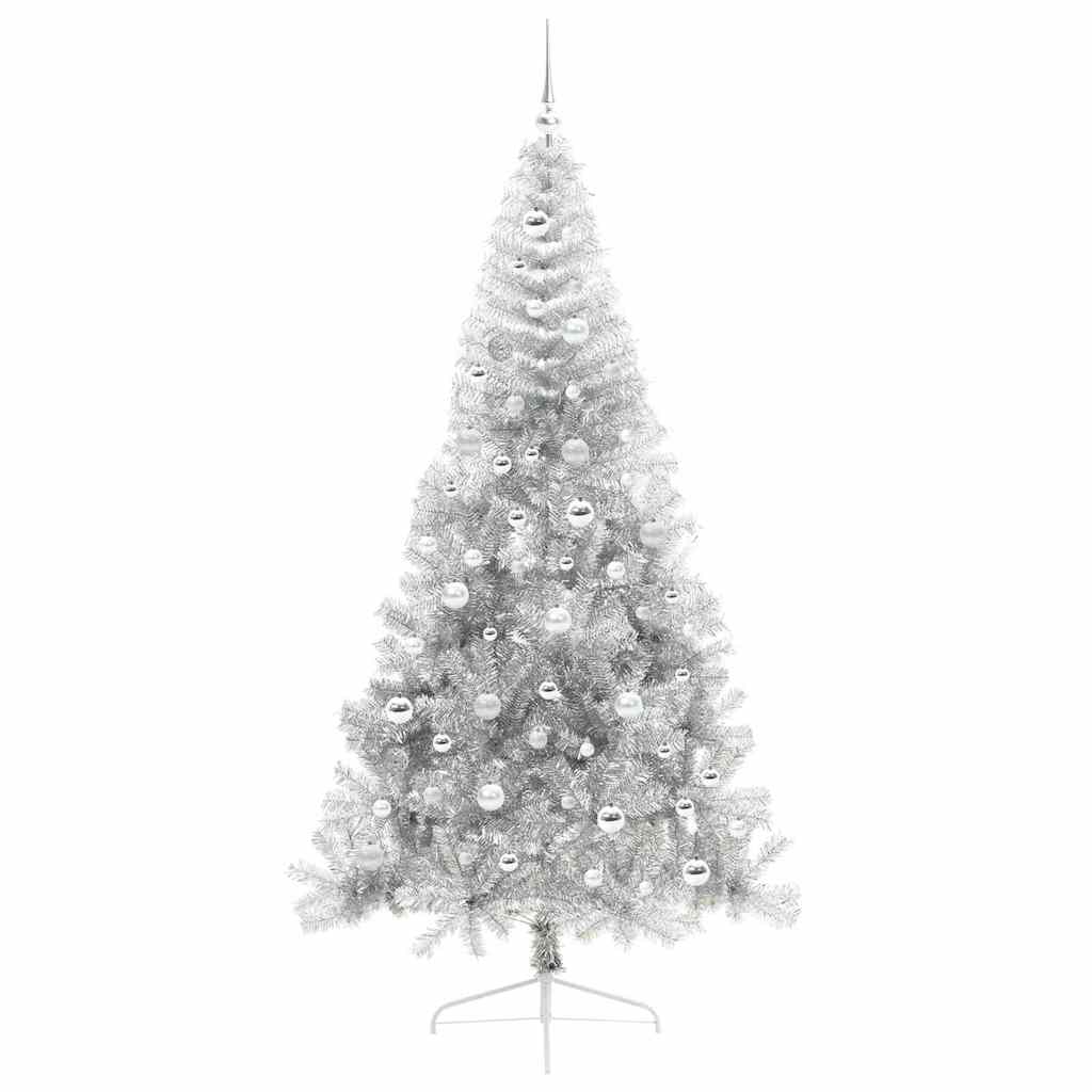 Albero di Natale artificiale con luci integrate Argento 210 cm 3397224