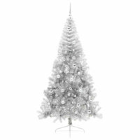 Albero di Natale artificiale con luci integrate Argento 210 cm 3397224