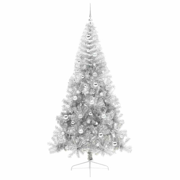 Albero di Natale artificiale con luci integrate Argento 210 cm 3397224
