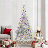 Albero di Natale artificiale con luci integrate Argento 210 cm 3397225