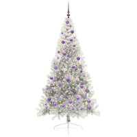 Albero di Natale artificiale con luci integrate Argento 210 cm 3397225