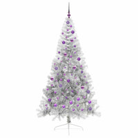 Albero di Natale artificiale con luci integrate Argento 210 cm 3397225