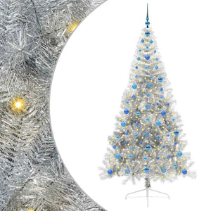 Albero di Natale artificiale con luci integrate Argento 210 cm 3397226