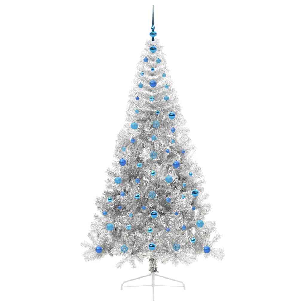 Albero di Natale artificiale con luci integrate Argento 210 cm 3397226